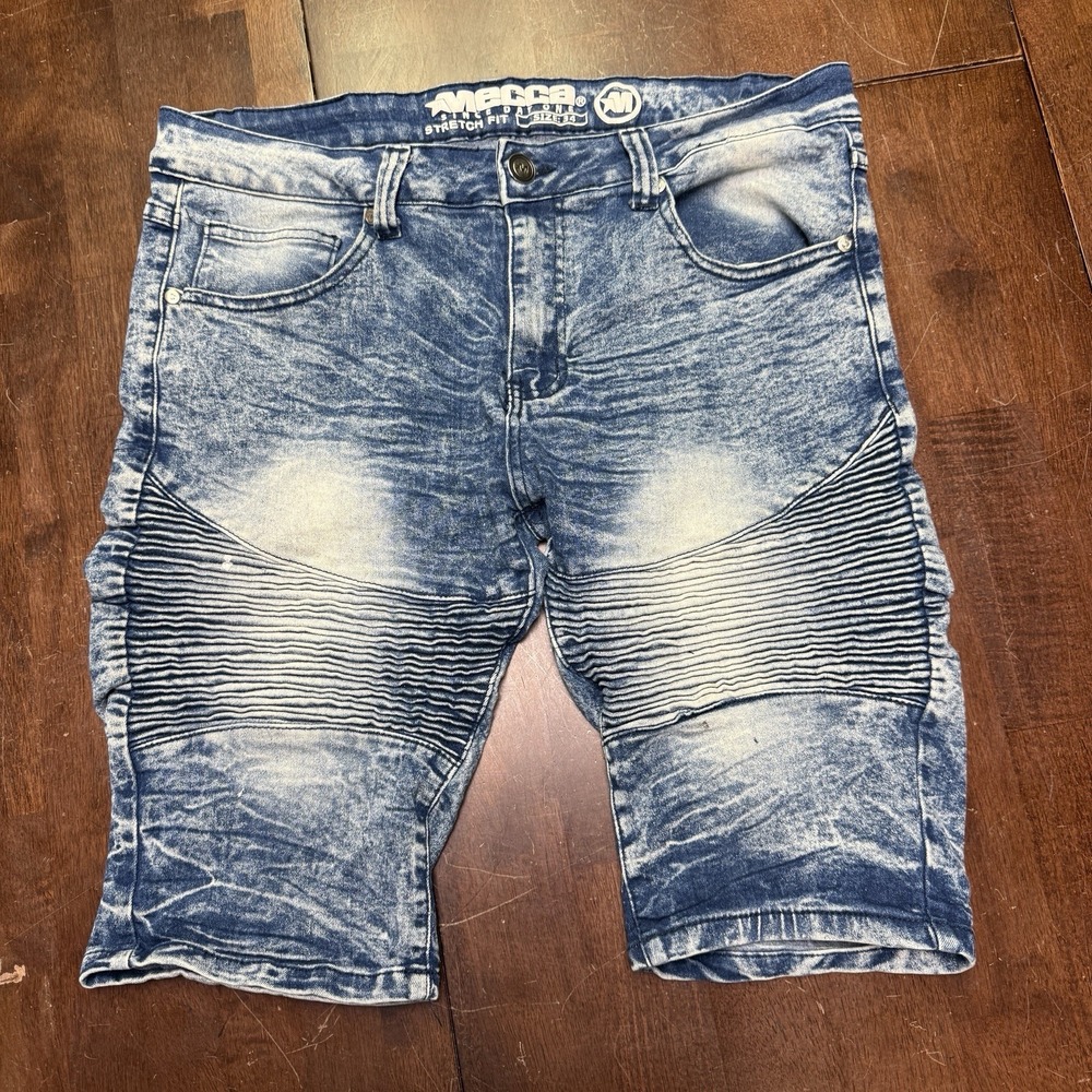 Men's Size 34 Mecca‎ Jeans Light Wash Denim Shorts Acid Wash